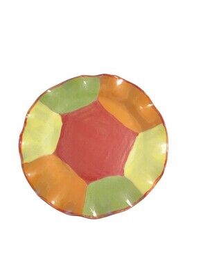 Mud Pie Pottery Colorful Ceramic Plate 10"